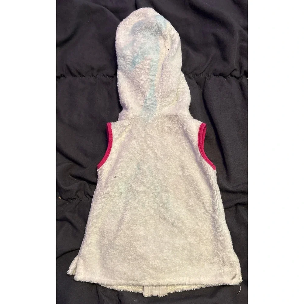 American Girl White Terry Hooded Swim Cover Up Floral Embroidered Doll Clothes